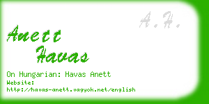 anett havas business card